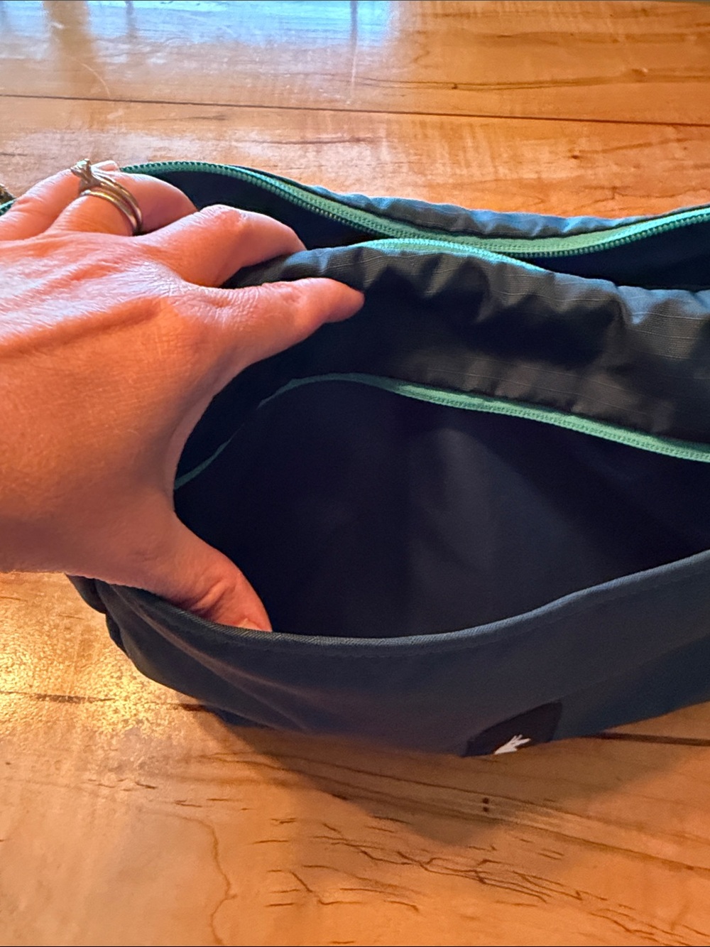 Cotopaxi sling bag; beautiful dark teal color - Picture 5 of 7